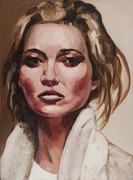 Kate Moss, oil on wo